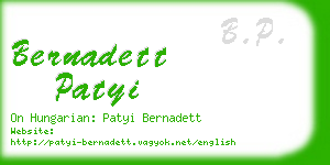 bernadett patyi business card